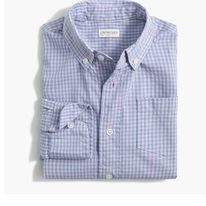 Boys’ washed checked shirt